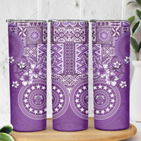 Cook Islands Skinny Tumbler Purple Hibiscus And Stars