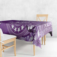 Cook Islands Tablecloth Purple Hibiscus And Stars LT05 - Polynesian Pride