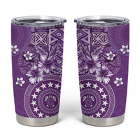 Cook Islands Tumbler Cup Purple Hibiscus And Stars LT05 Purple - Polynesian Pride