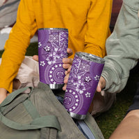 Cook Islands Tumbler Cup Purple Hibiscus And Stars LT05 - Polynesian Pride