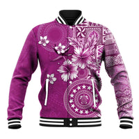 Cook Islands Baseball Jacket Fandango Hibiscus And Stars LT05 Unisex Fandango - Polynesian Pride