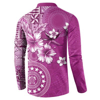 Cook Islands Button Sweatshirt Fandango Hibiscus And Stars LT05 - Polynesian Pride