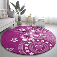 Cook Islands Round Carpet Fandango Hibiscus And Stars LT05 - Polynesian Pride