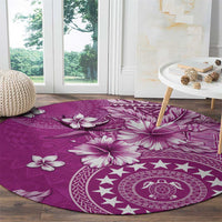Cook Islands Round Carpet Fandango Hibiscus And Stars LT05 - Polynesian Pride