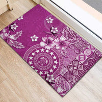 Cook Islands Rubber Doormat Fandango Hibiscus And Stars LT05 - Polynesian Pride