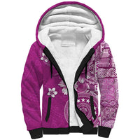 Cook Islands Sherpa Hoodie Fandango Hibiscus And Stars LT05 Unisex Fandango - Polynesian Pride