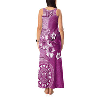 Cook Islands Tank Maxi Dress Fandango Hibiscus And Stars LT05 - Polynesian Pride