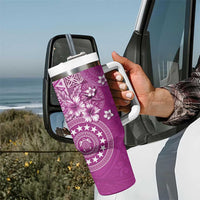 Cook Islands Tumbler With Handle Fandango Hibiscus And Stars LT05 - Polynesian Pride