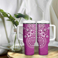 Cook Islands Tumbler With Handle Fandango Hibiscus And Stars LT05 - Polynesian Pride
