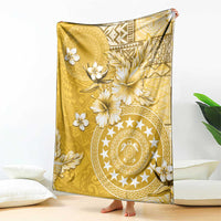 Cook Islands Blanket Yellow Hibiscus And Stars LT05 - Polynesian Pride