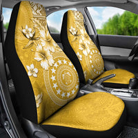Cook Islands Car Seat Cover Yellow Hibiscus And Stars