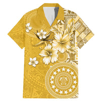 Cook Islands Family Matching Mermaid Dress and Hawaiian Shirt Yellow Hibiscus And Stars