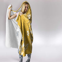 Cook Islands Hooded Blanket Yellow Hibiscus And Stars LT05 - Polynesian Pride