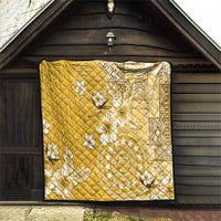 Cook Islands Quilt Yellow Hibiscus And Stars