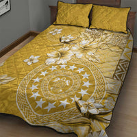 Cook Islands Quilt Bed Set Yellow Hibiscus And Stars LT05 - Polynesian Pride