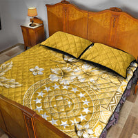 Cook Islands Quilt Bed Set Yellow Hibiscus And Stars LT05 - Polynesian Pride