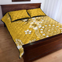 Cook Islands Quilt Bed Set Yellow Hibiscus And Stars LT05 - Polynesian Pride