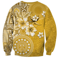 Cook Islands Sweatshirt Yellow Hibiscus And Stars LT05 - Polynesian Pride