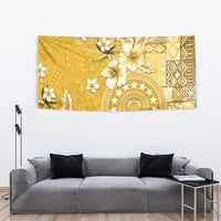 Cook Islands Tapestry Yellow Hibiscus And Stars