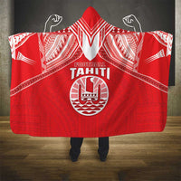 Tahiti Football Hooded Blanket Coat Of Arms Polynesian Tribal Pattern