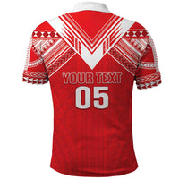 Custom Tahiti Football Polo Shirt Coat Of Arms Polynesian Tribal Pattern