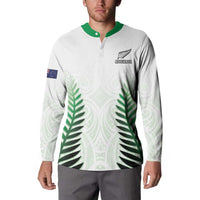 Custom New Zealand Fern Football Button Sweatshirt Simple Style LT05 - Polynesian Pride