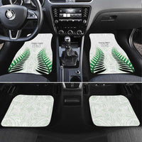 Custom New Zealand Fern Football Car Mats Simple Style LT05 Set 4pcs White - Polynesian Pride