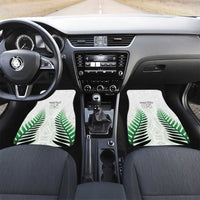 Custom New Zealand Fern Football Car Mats Simple Style LT05 Set 2pcs - Front White - Polynesian Pride