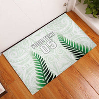 Custom New Zealand Fern Football Rubber Doormat Simple Style LT05 - Polynesian Pride