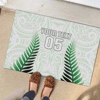 Custom New Zealand Fern Football Rubber Doormat Simple Style LT05 - Polynesian Pride