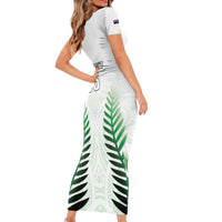 Custom New Zealand Fern Football Short Sleeve Bodycon Dress Simple Style