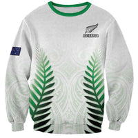 Custom New Zealand Fern Football Sweatshirt Simple Style LT05 Unisex White - Polynesian Pride