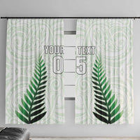 Custom New Zealand Fern Football Window Curtain Simple Style LT05 With Hooks White - Polynesian Pride