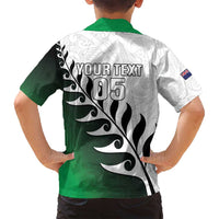 Custom New Zealand Football Family Matching Off Shoulder Maxi Dress and Hawaiian Shirt Go Aotearoa