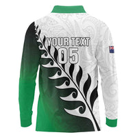 Custom New Zealand Football Long Sleeve Polo Shirt Go Aotearoa