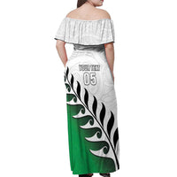 Custom New Zealand Football Off Shoulder Maxi Dress Go Aotearoa