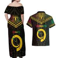 Happy Vanuatu Father Lini Day Couples Matching Off Shoulder Maxi Dress and Hawaiian Shirt LT05 - Polynesian Pride