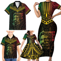 Happy Vanuatu Father Lini Day Family Matching Short Sleeve Bodycon Dress and Hawaiian Shirt
