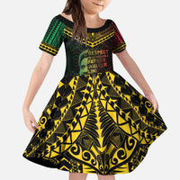 Happy Vanuatu Father Lini Day Kid Short Sleeve Dress