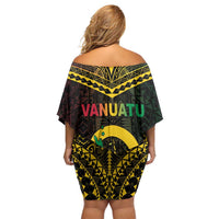 Happy Vanuatu Father Lini Day Off Shoulder Short Dress LT05 - Polynesian Pride