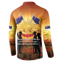 ANZAC Day Button Sweatshirt Remembrance Tribute Soldiers And Poppy Field LT05 - Polynesian Pride