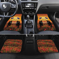 ANZAC Day Car Mats Remembrance Tribute Soldiers And Poppy Field LT05 Set 4pcs Orange - Polynesian Pride
