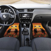 ANZAC Day Car Mats Remembrance Tribute Soldiers And Poppy Field LT05 Set 2pcs - Front Orange - Polynesian Pride