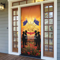ANZAC Day Door Cover Remembrance Tribute Soldiers And Poppy Field LT05 - Polynesian Pride