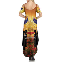 ANZAC Day Family Matching Summer Maxi Dress and Hawaiian Shirt Remembrance Tribute Soldiers And Poppy Field