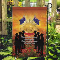 ANZAC Day Garden Flag Remembrance Tribute Soldiers And Poppy Field LT05 Garden Flag Orange - Polynesian Pride