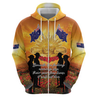 ANZAC Day Hoodie Remembrance Tribute Soldiers And Poppy Field LT05 - Polynesian Pride