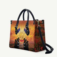 ANZAC Day Leather Bag Remembrance Tribute Soldiers And Poppy Field LT05 Orange - Polynesian Pride