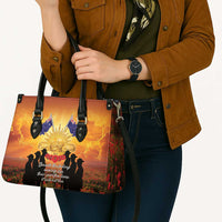 ANZAC Day Leather Bag Remembrance Tribute Soldiers And Poppy Field LT05 - Polynesian Pride