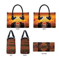 ANZAC Day Leather Bag Remembrance Tribute Soldiers And Poppy Field LT05 - Polynesian Pride